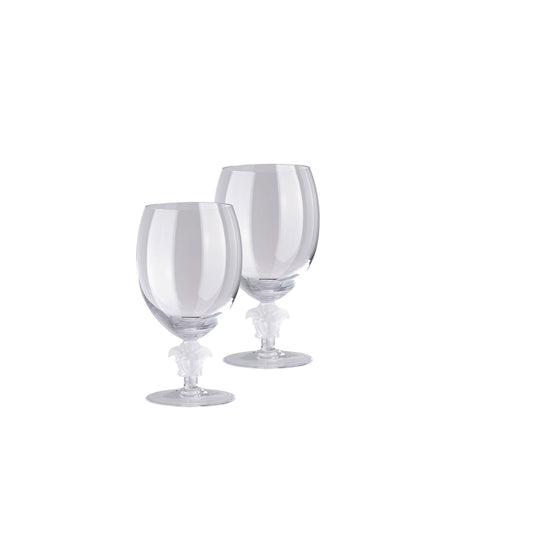 Versace Medusa Lumière 2nd Edition Clear Red Wine Goblets (Set of 2) front view