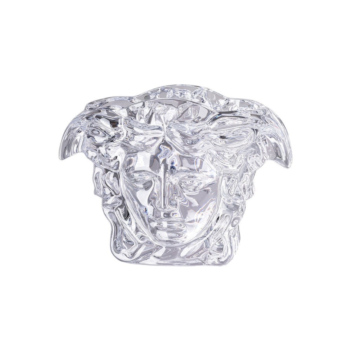 Versace Medusa Grande Clear Crystal Vase – 19 cm front view