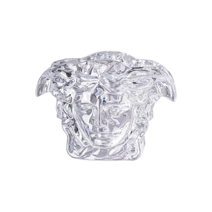 Versace Medusa Grande Clear Crystal Vase – 19 cm front view