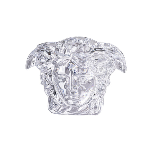 Versace Medusa Grande Clear Crystal Vase – 19 cm front view