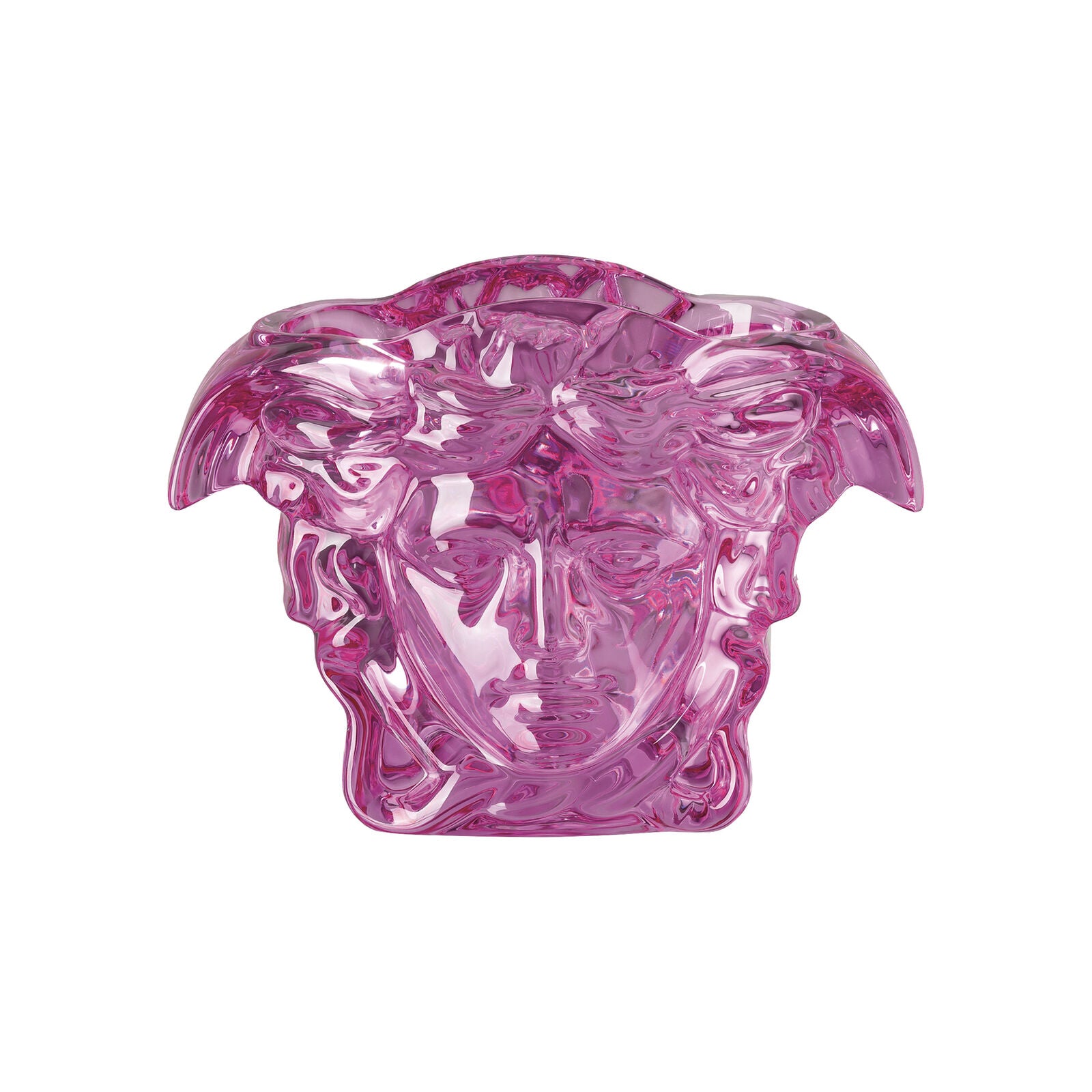 Versace Medusa Grande Pink Crystal Vase – 19 cm front view