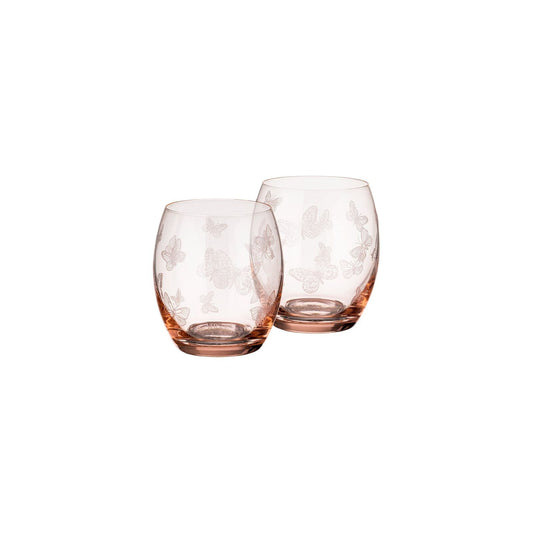 Versace Le Jardin de Versace Pink Gb 2 whisky tumblers front view