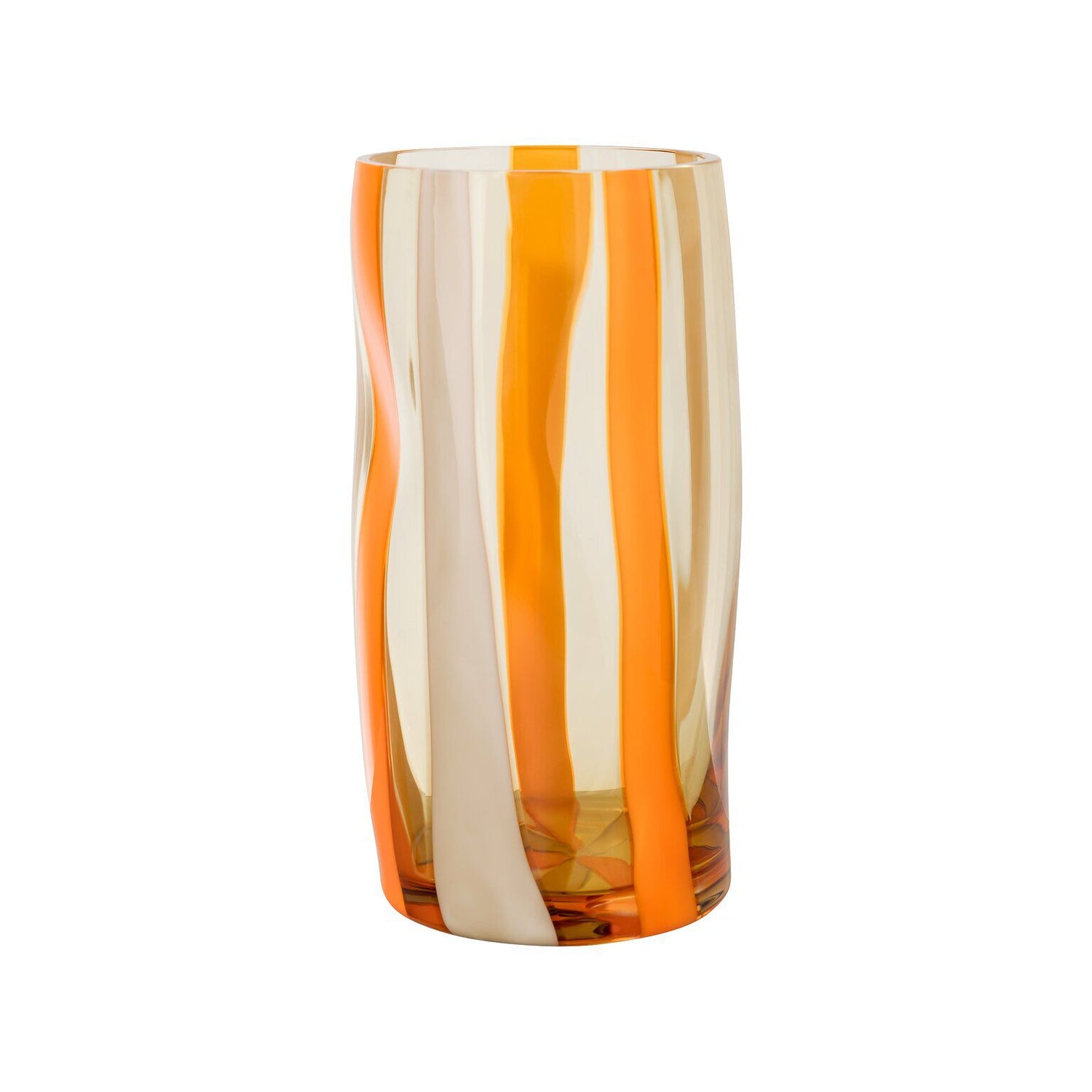 Rosenthal Stripes Orange Rosenthal Glasss Object Limited Stripes Orange Vase 28 cm front view