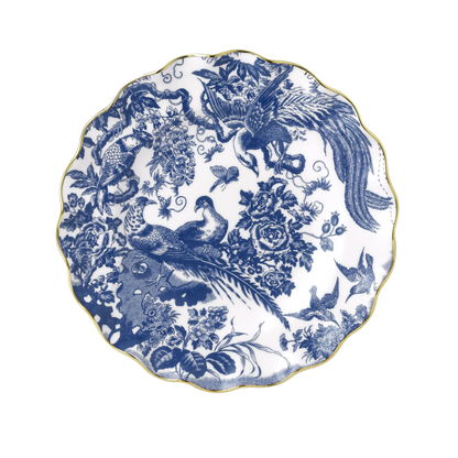 Royal Crown Derby Aves Blue Fluted Dessert Plate (22cm) – official product image
