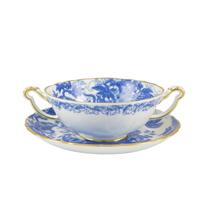 Royal Crown Derby Aves Blue Cream Soup Saucer (16cm) – alternate official product image