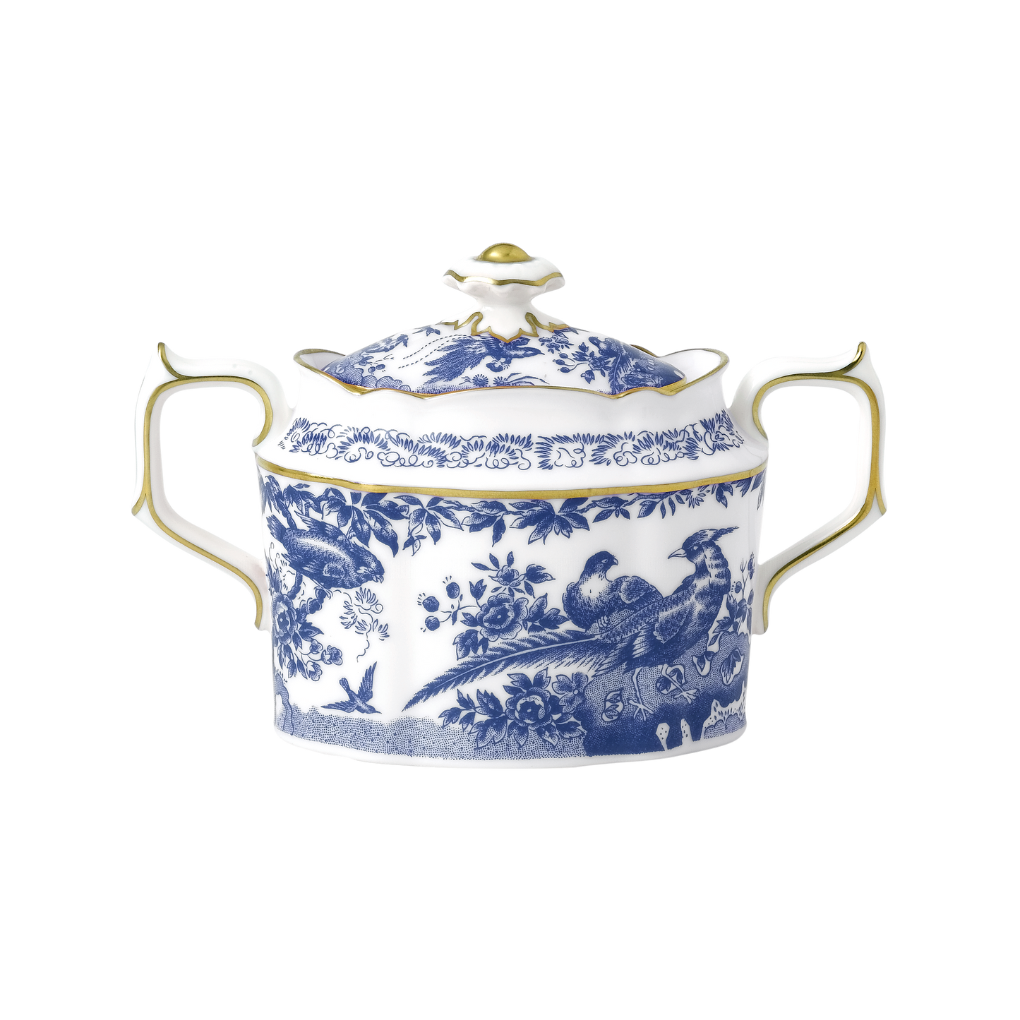 Royal Crown Derby Aves Blue Covered Sugar (310ml) – official product image