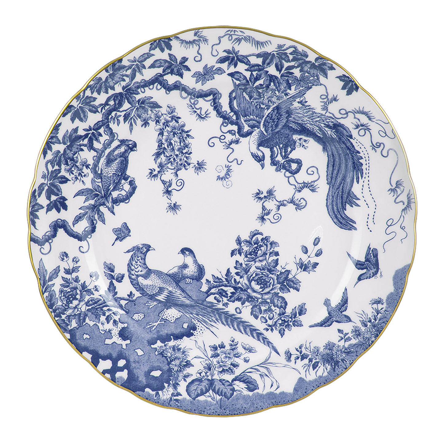 Royal Crown Derby Aves Blue Chop Dish (35cm) – official product image
