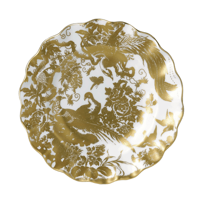 Royal Crown Derby Aves Gold Fluted Dessert Plate (22cm) – official product image