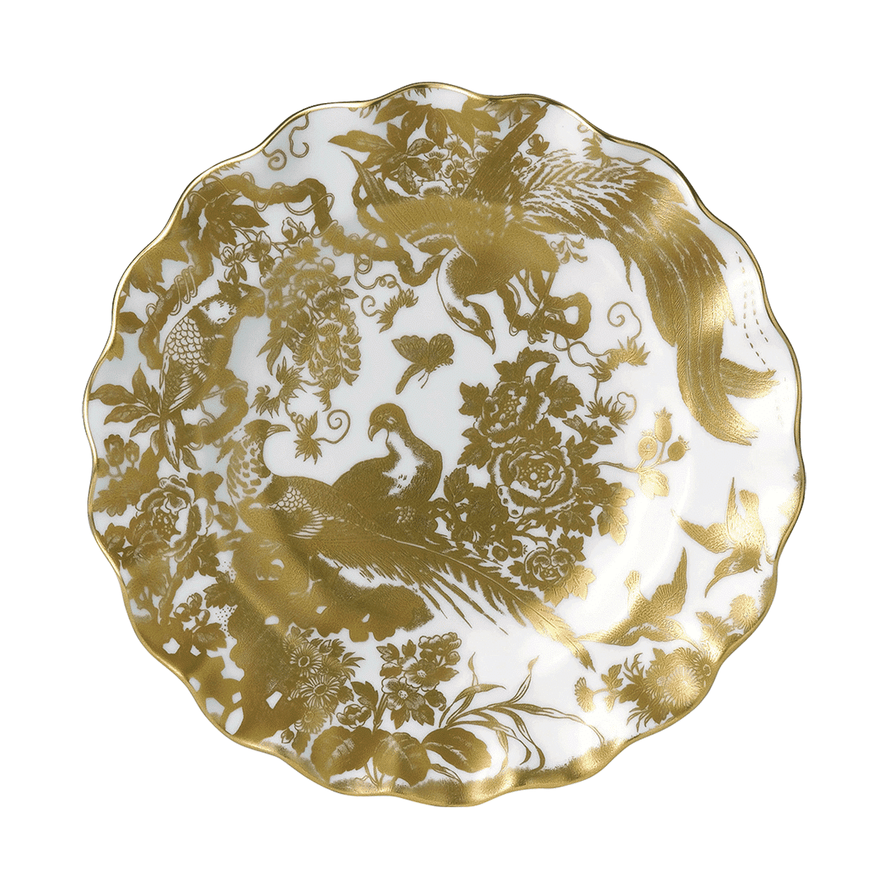 Royal Crown Derby Aves Gold Fluted Dessert Plate Boxed (22cm) – official product image