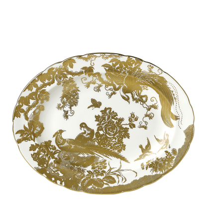 Royal Crown Derby Aves Gold Oval Dish (34cm) – official product image