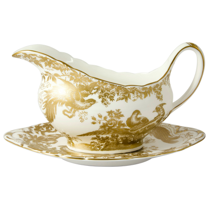 Royal Crown Derby Aves Gold Sauce Boat Stand (21cm) – alternate official product image