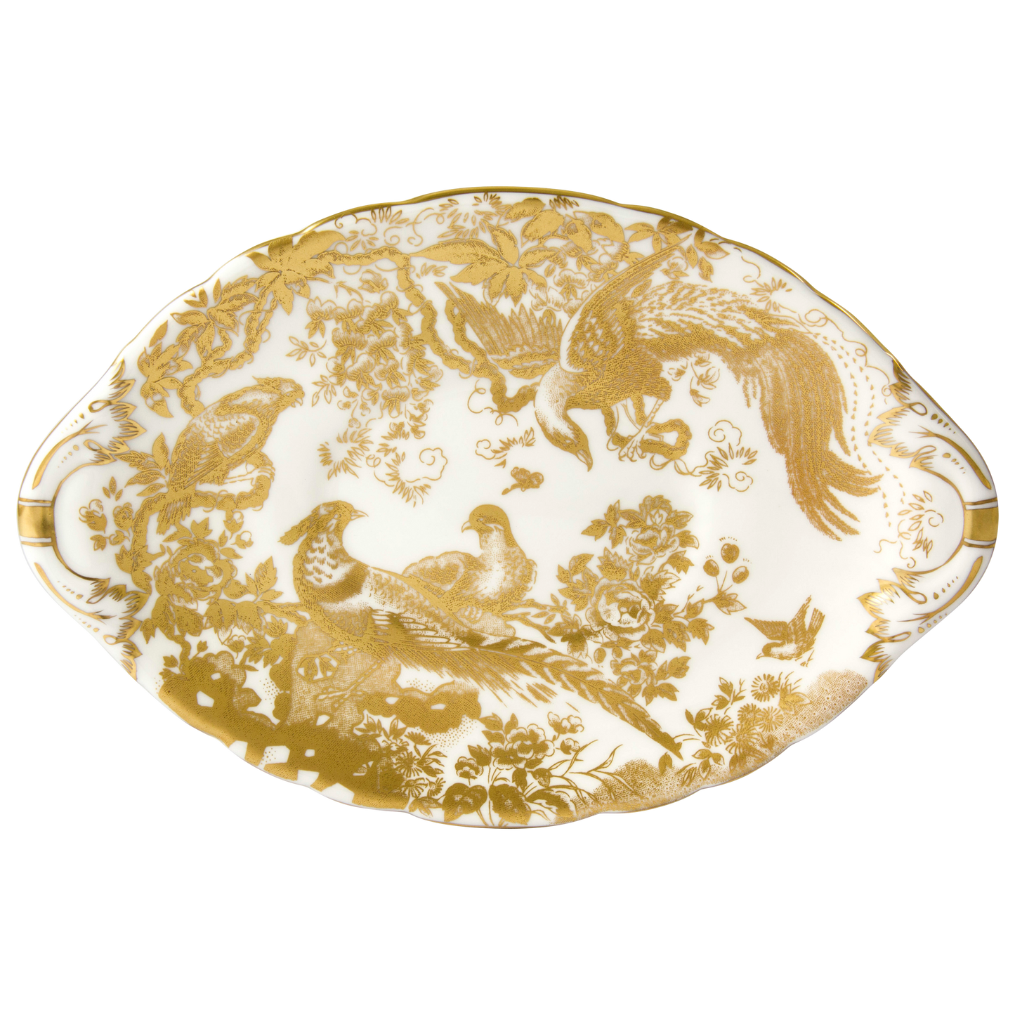 Royal Crown Derby Aves Gold Sauce Boat Stand (21cm) – official product image