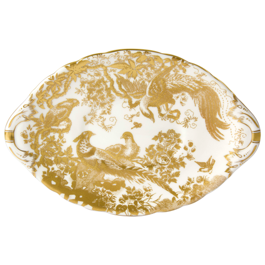 Royal Crown Derby Aves Gold Sauce Boat Stand (21cm) – official product image