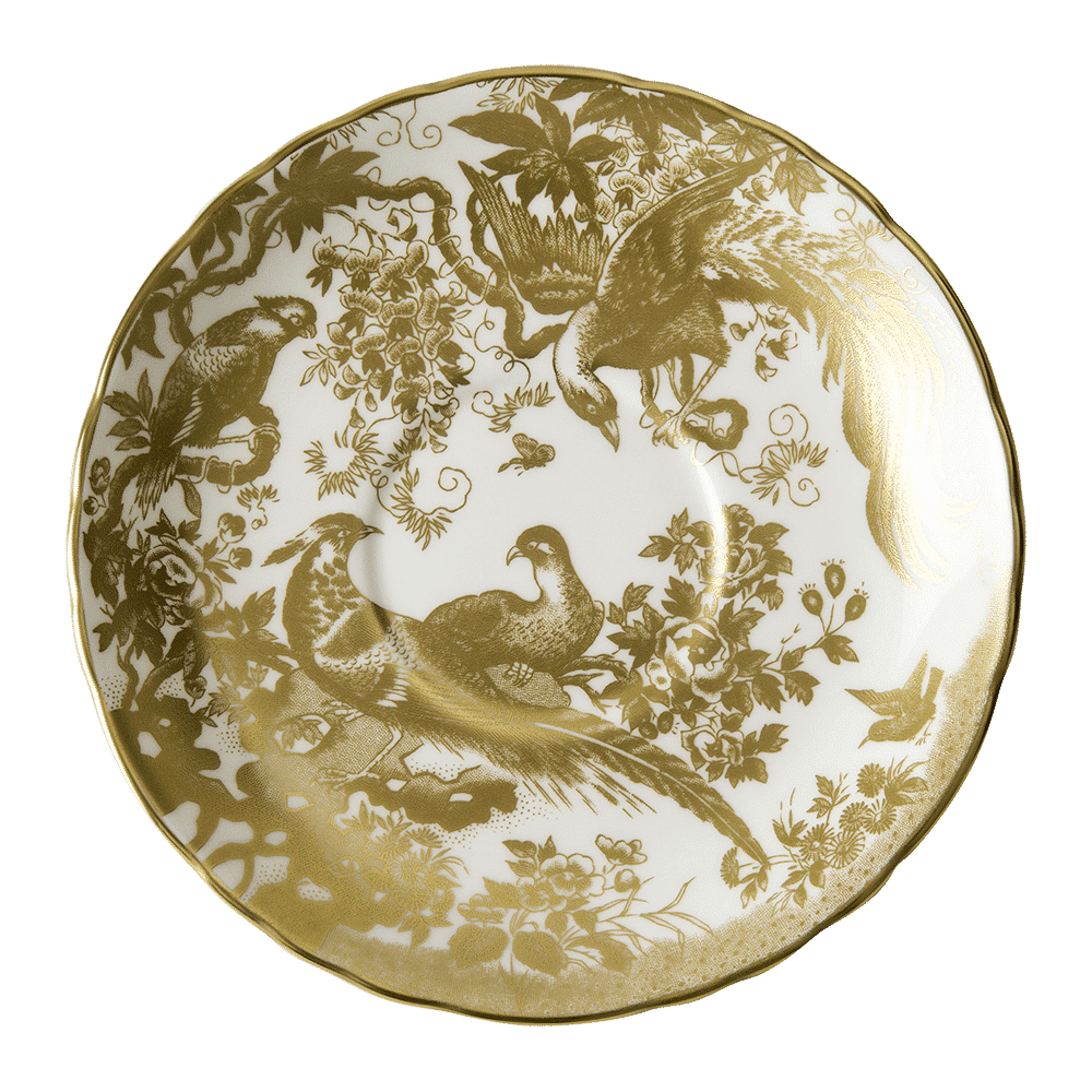 Royal Crown Derby Aves Gold Cream Soup Saucer (16cm) – official product image