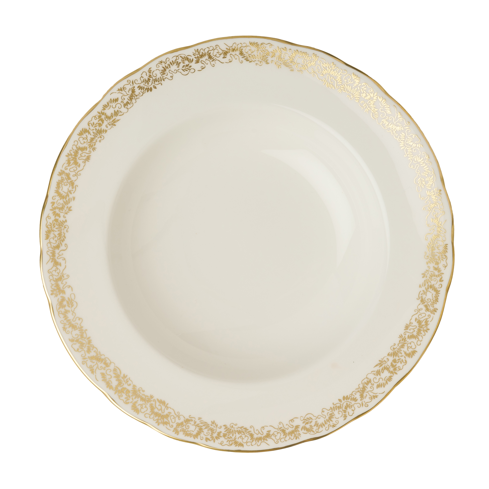 Royal Crown Derby Aves Gold Narrow Band Rim Soup Bowl (21cm) – official product image