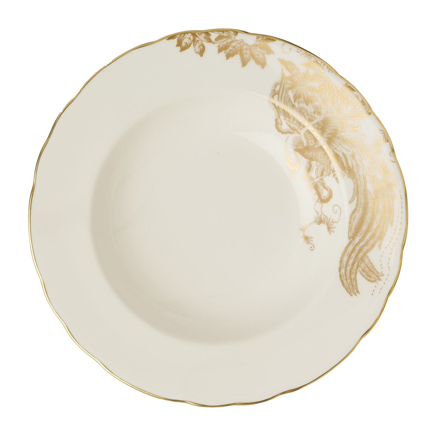 Royal Crown Derby Aves Gold Motif Rim Soup Bowl (21cm) – official product image