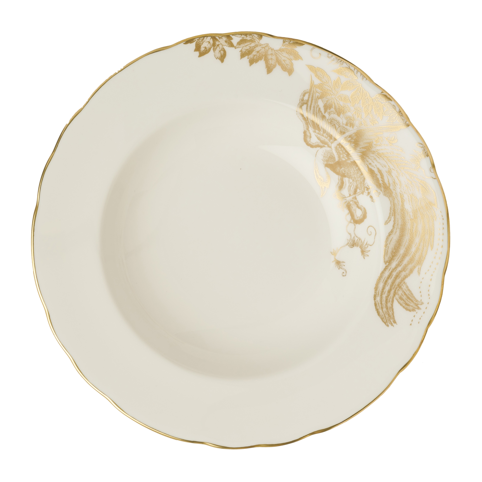 Royal Crown Derby Aves Gold Motif Rim Soup Bowl (21cm) – official product image