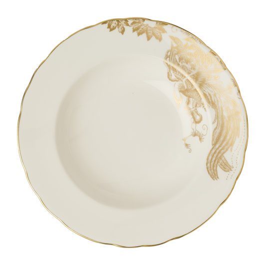 Royal Crown Derby Aves Gold Motif Rim Soup Bowl (21cm) – official product image