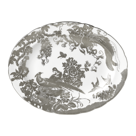 Royal Crown Derby Aves Palladium Oval Dish (41cm) – official product image