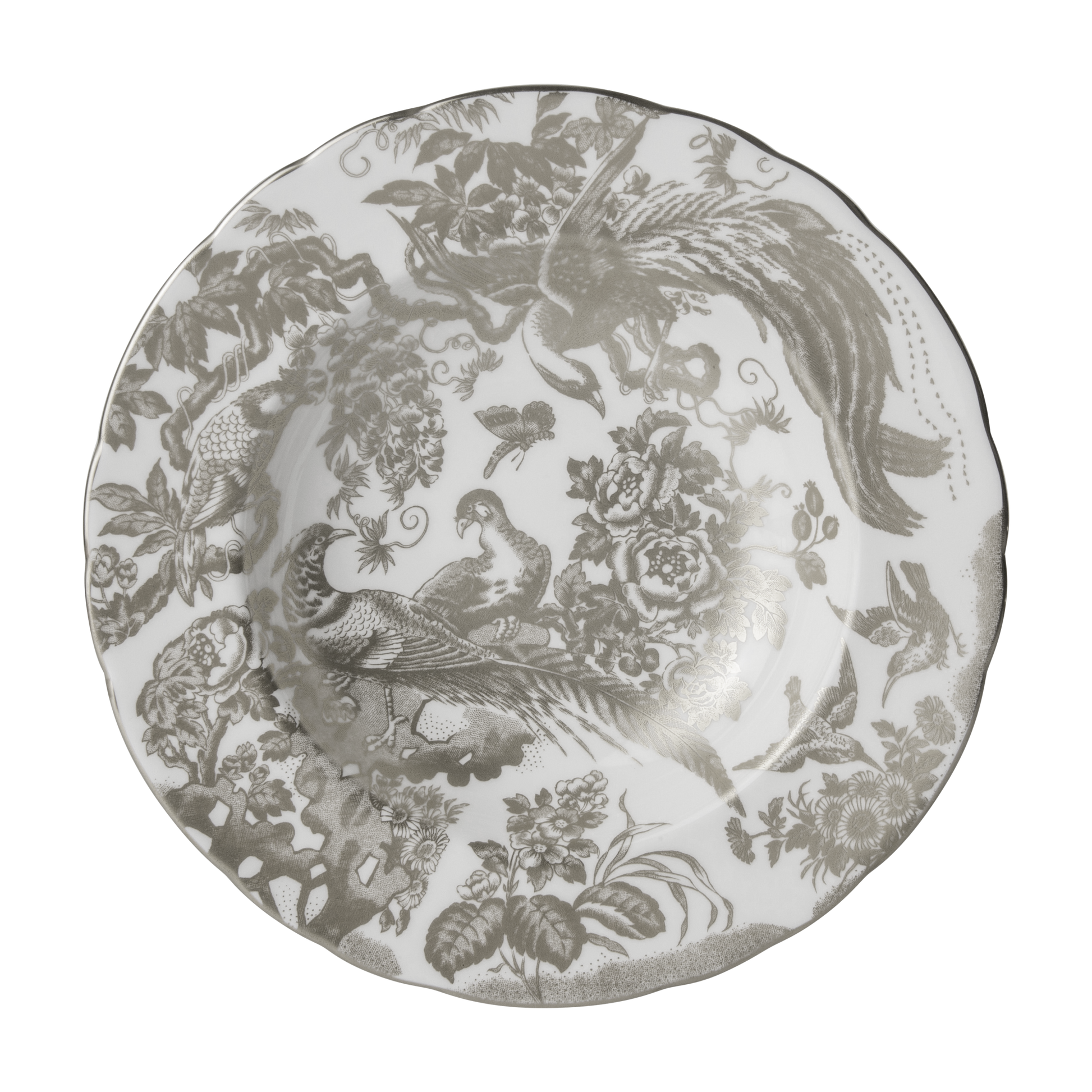 Royal Crown Derby Aves Palladium Rim Soup Bowl (21cm) – official product image