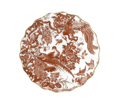 Royal Crown Derby Aves Red Fluted Dessert Plate (22cm) – official product image
