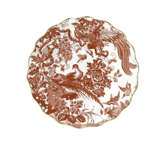 Royal Crown Derby Aves Red Fluted Dessert Plate (22cm) – official product image