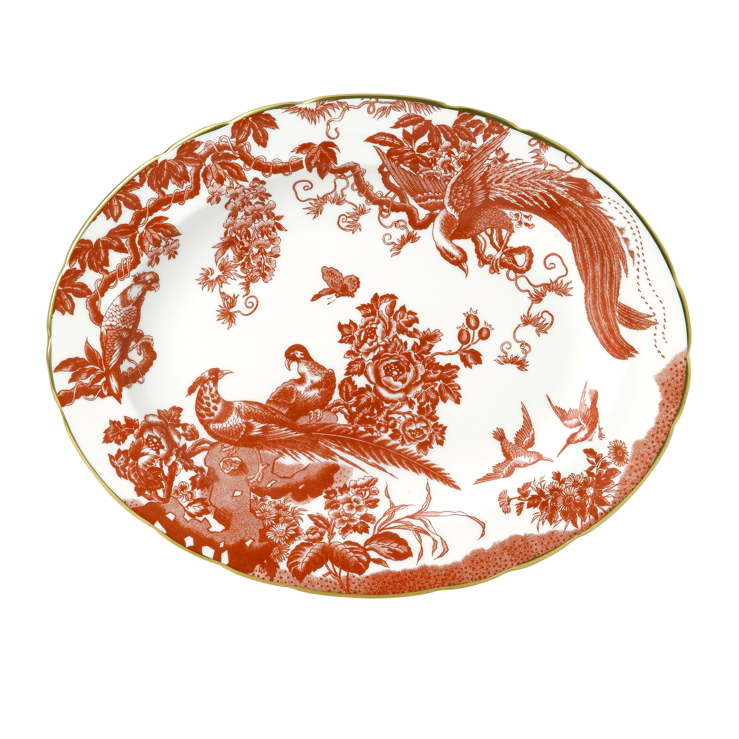 Royal Crown Derby Aves Red Oval Dish (34cm) – official product image