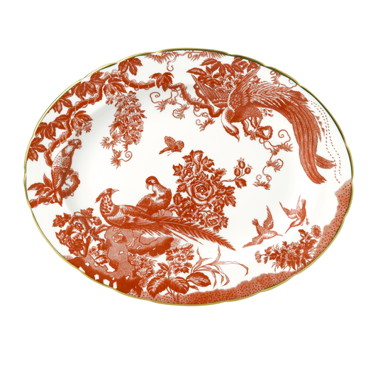 Royal Crown Derby Aves Red Oval Dish (34cm) – official product image
