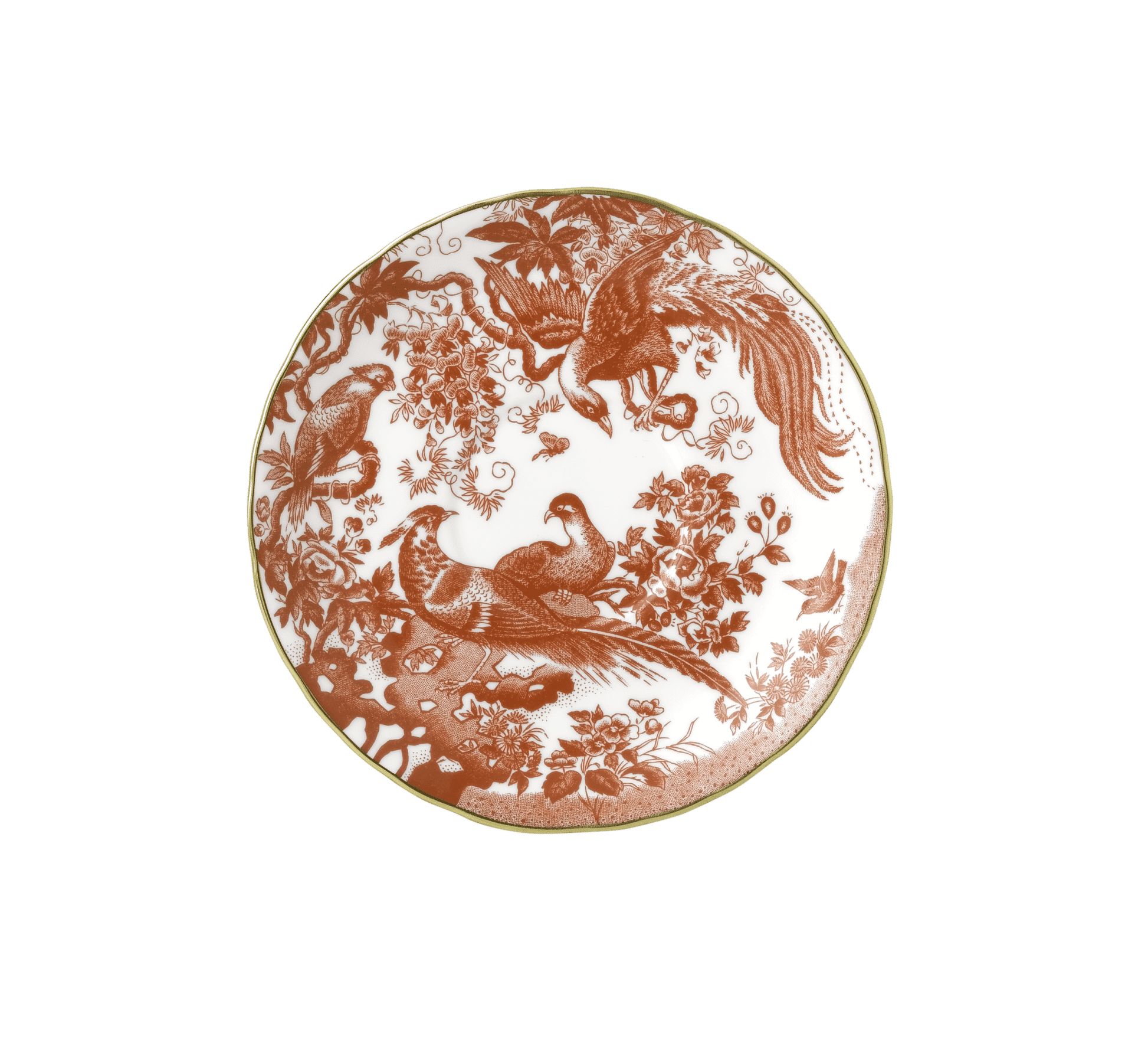 Royal Crown Derby Aves Red Cream Soup Saucer (16cm) – official product image
