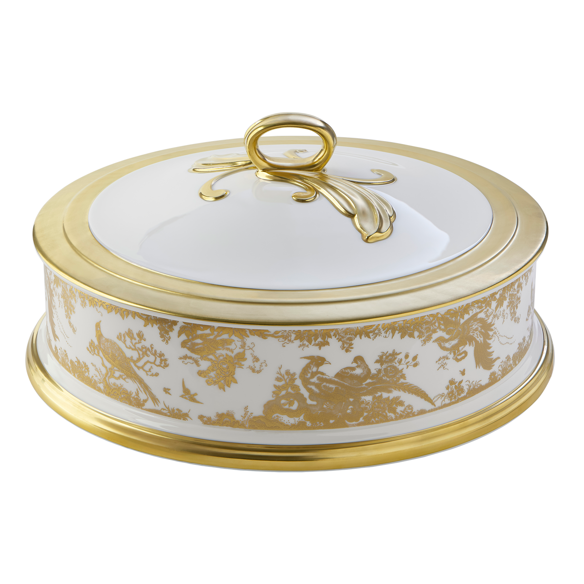 Royal Crown Derby Aves Gold Chocolate Box – official product image