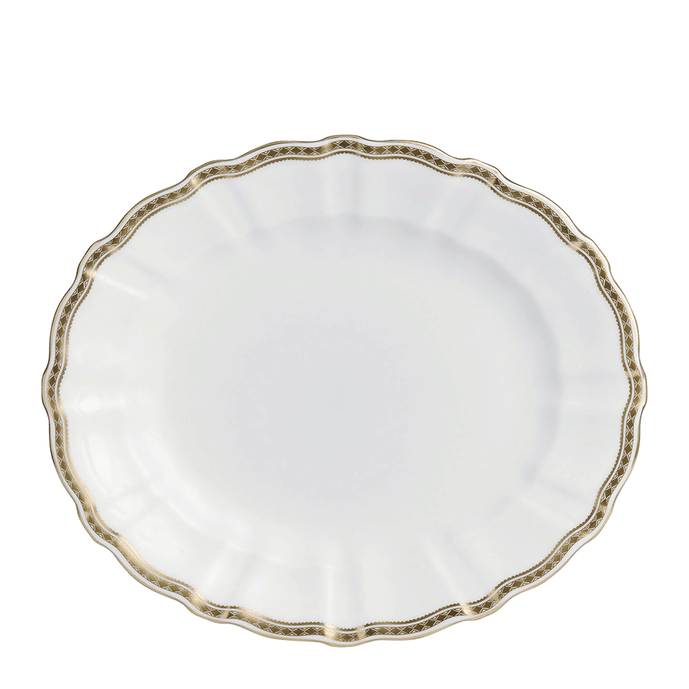 Royal Crown Derby Carlton Gold Oval Dish (34cm) – official product image