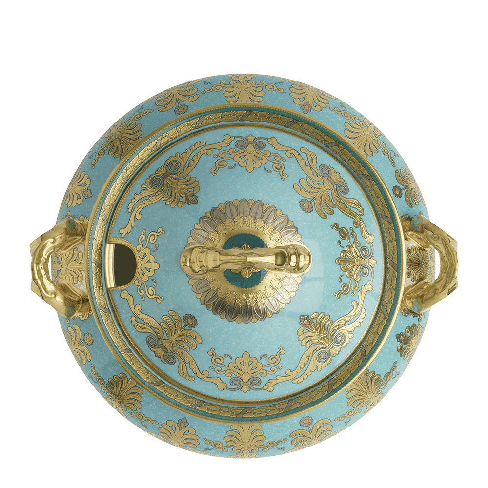 Royal Crown Derby Turquoise Palace Covered Vegetable Dish (1820ml) – alternate official product image