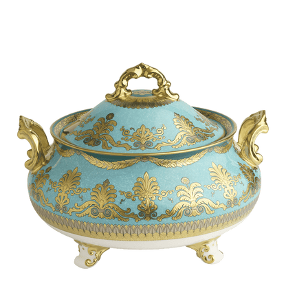 Royal Crown Derby Turquoise Palace Covered Vegetable Dish (1820ml) – official product image