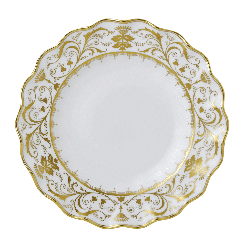 Royal Crown Derby Darley Abbey White Fluted Dessert Plate (22cm) – official product image