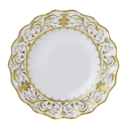 Royal Crown Derby Darley Abbey White Fluted Dessert Plate (22cm) – official product image