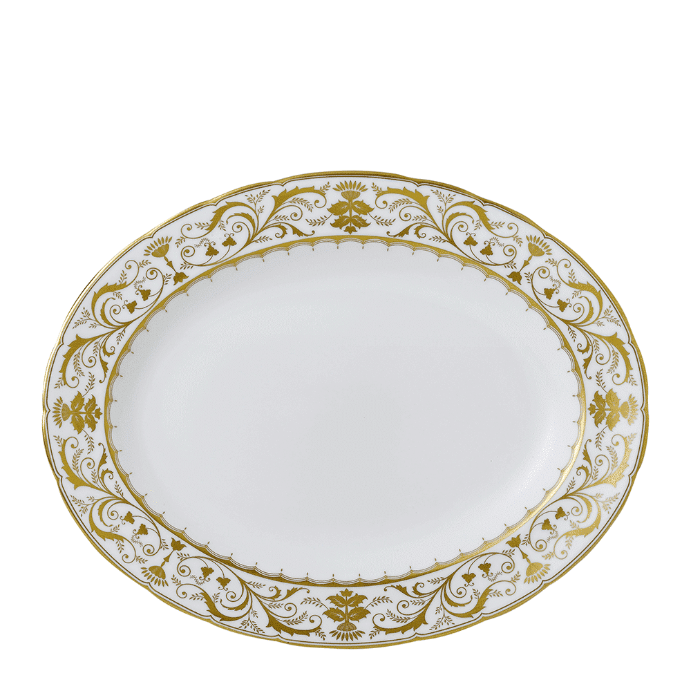 Royal Crown Derby Darley Abbey White Oval Dish (34cm) – official product image