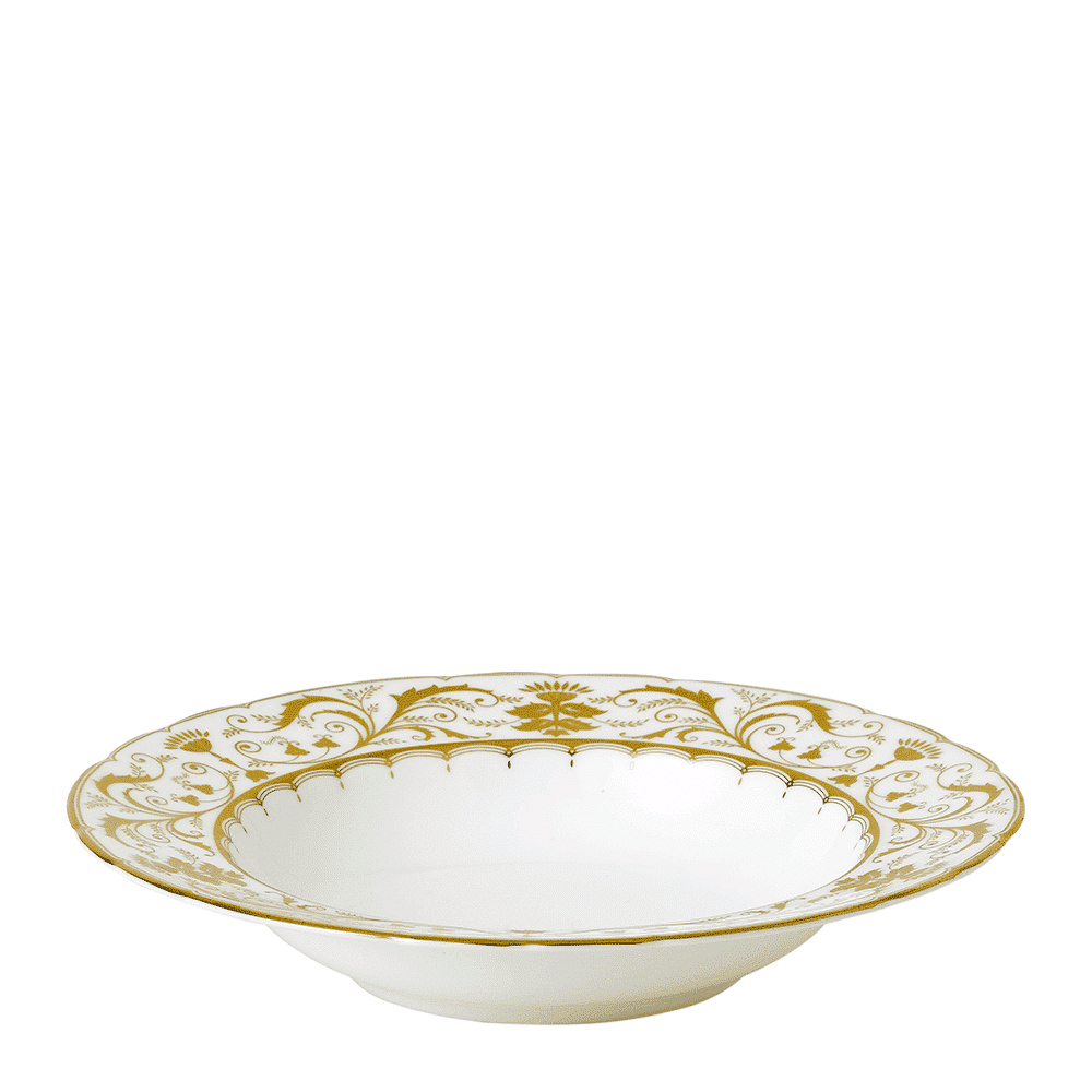 Royal Crown Derby Darley Abbey White Rim Soup Bowl (21cm) – alternate official product image