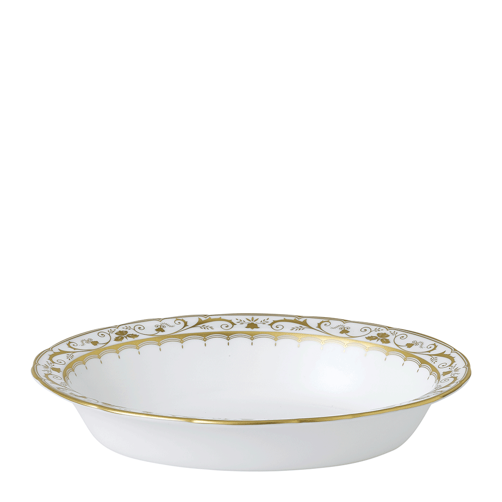 Royal Crown Derby Darley Abbey White Open Vegetable Dish (24cm) – official product image