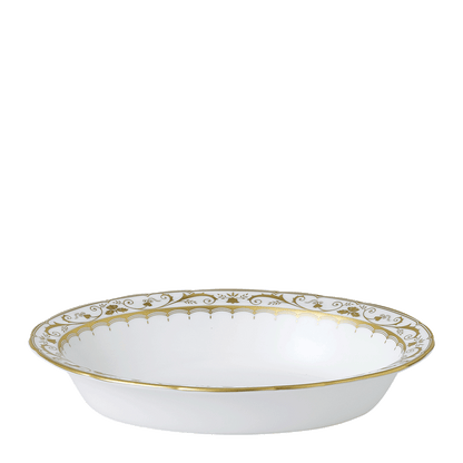 Royal Crown Derby Darley Abbey White Open Vegetable Dish (24cm) – official product image