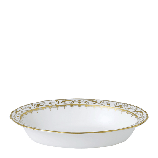Royal Crown Derby Darley Abbey White Open Vegetable Dish (24cm) – official product image