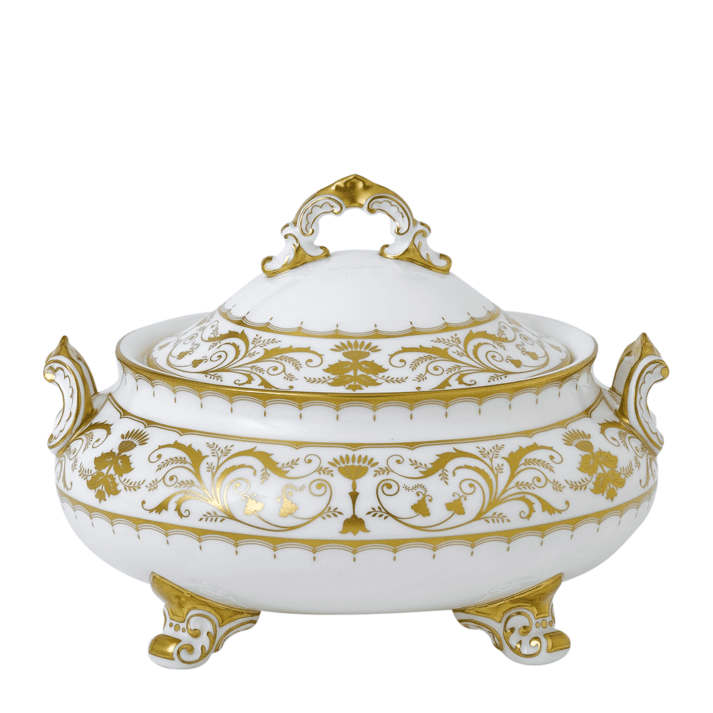 Royal Crown Derby Darley Abbey White Covered Vegetable Dish (1700ml) – official product image