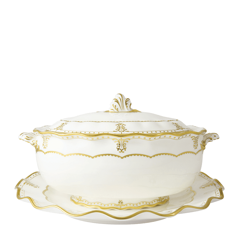 Royal Crown Derby Elizabeth Gold Soup Tureen Stand (35cm) – alternate official product image