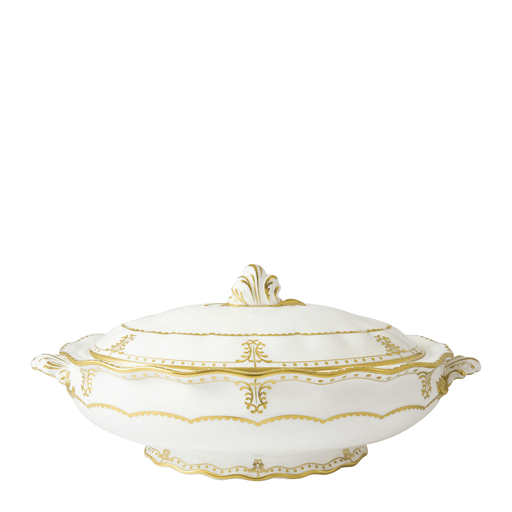 Royal Crown Derby Elizabeth Gold Covered Vegetable Dish (1820ml) – official product image