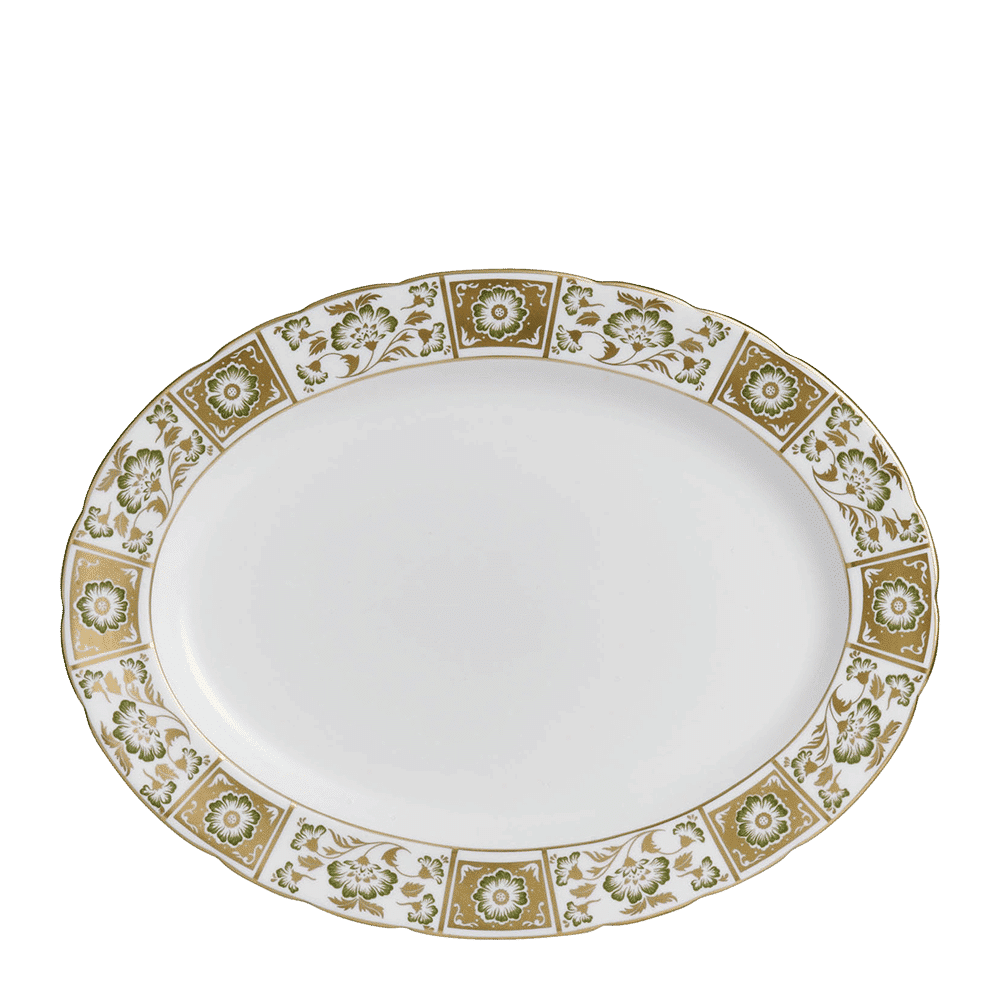 Royal Crown Derby Derby Panel Green Oval Dish (41cm) – official product image