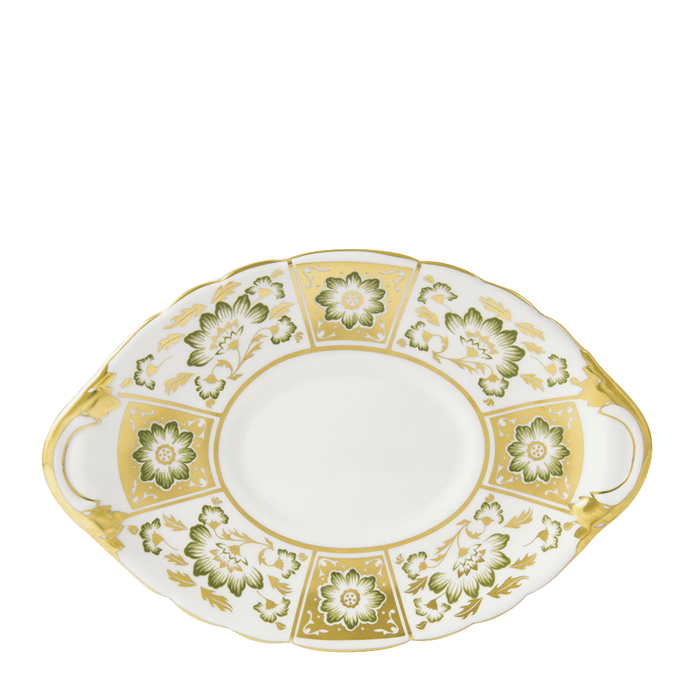 Royal Crown Derby Derby Panel Green Sauce Boat Stand (21cm) – official product image