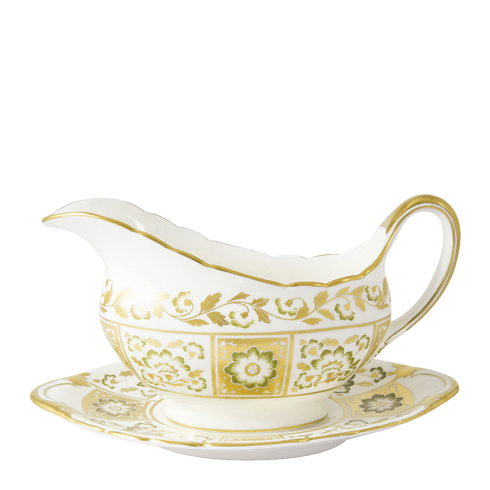 Royal Crown Derby Derby Panel Green Sauce Boat Stand (21cm) – alternate official product image