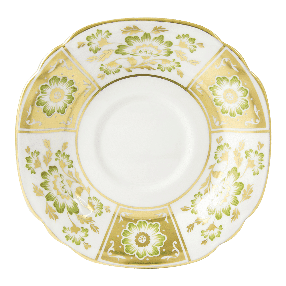Royal Crown Derby Derby Panel Green Breakfast Saucer (16cm) – official product image