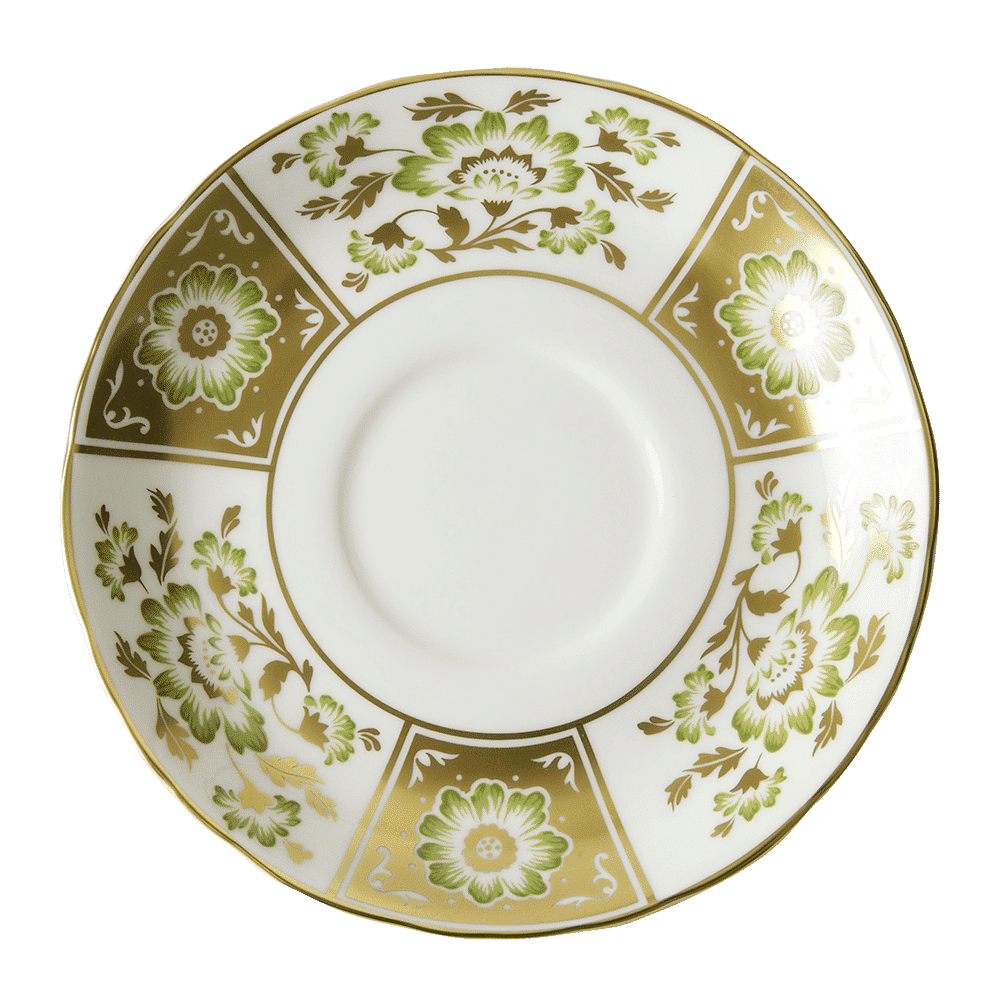 Royal Crown Derby Derby Panel Green Cream Soup Saucer (16cm) – official product image
