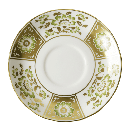 Royal Crown Derby Derby Panel Green Cream Soup Saucer (16cm) – official product image