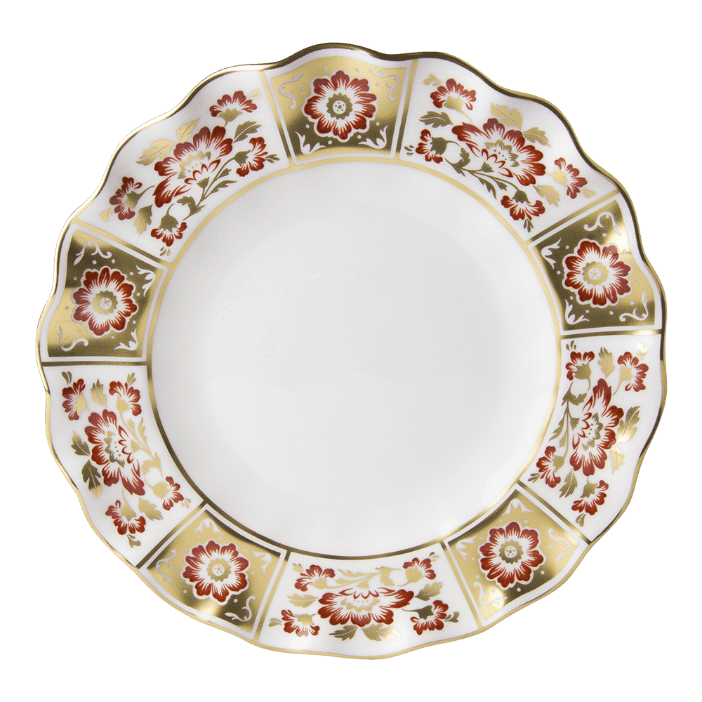 Royal Crown Derby Derby Panel Red Fluted Dessert Plate (22cm) – official product image
